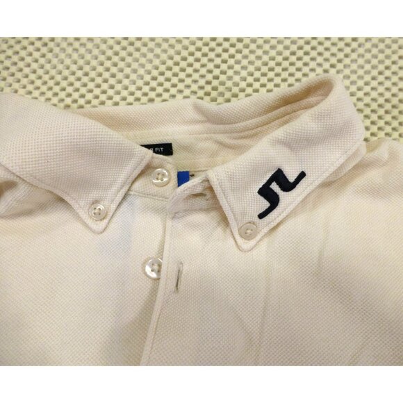 J.Lindeberg Beige Polo Golf Shirt XL Regular Fit Cotton Blend Top - Picture 2 of 8